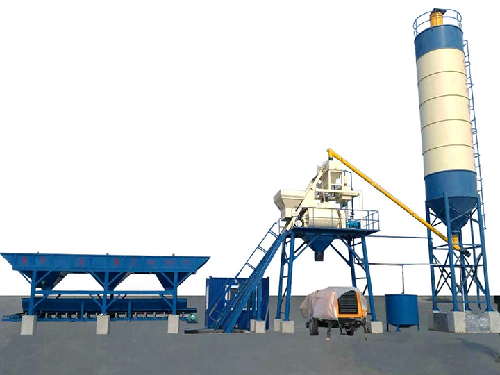 Free base concrete mixing plant