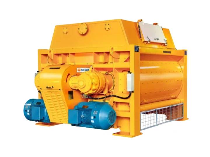 JS1000 twin shaft mixer in HZS60 batching plant