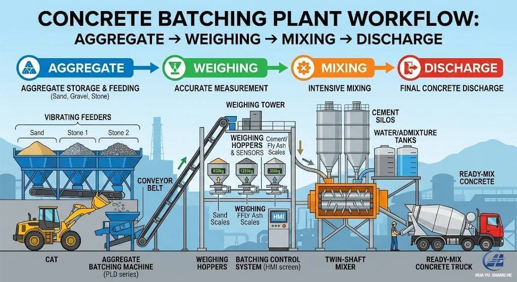 concrete batching plant workflow