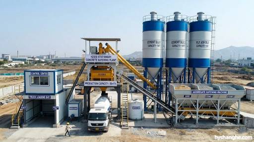 hzs50 stationary automatic batching plant