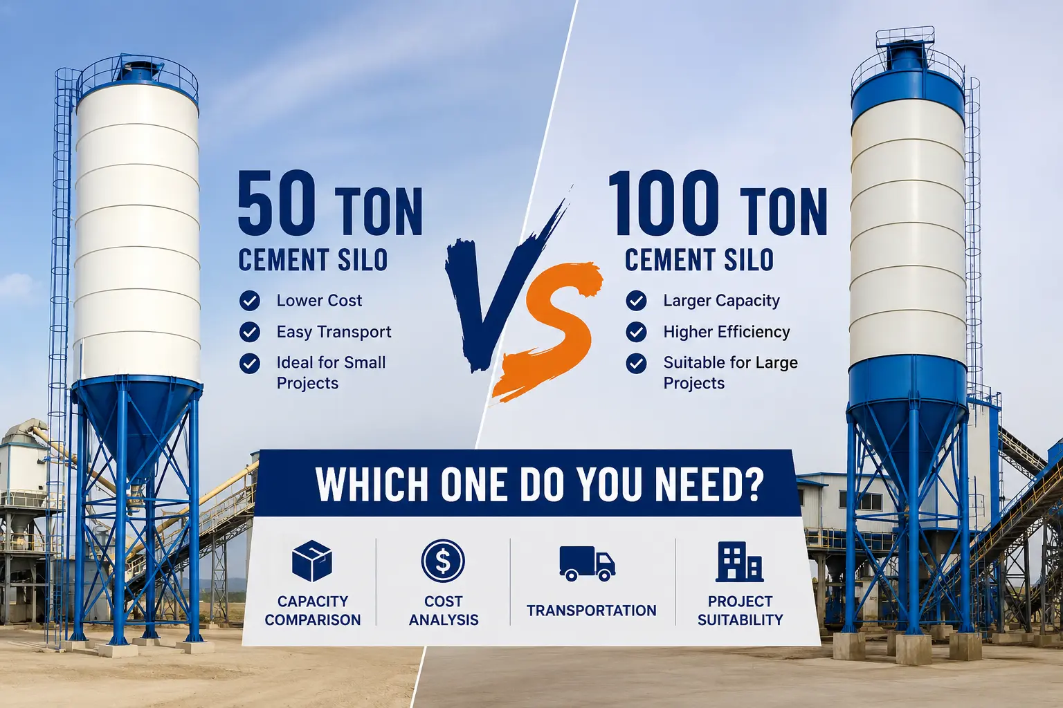 50 Ton vs 100 Ton Cement Silo