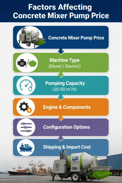 Factors affecting concrete mixer pump price