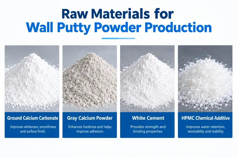Raw Materials for Wall Putty Powder Production